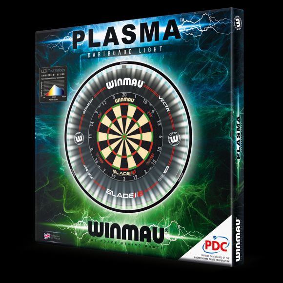 WINMAU Plasma Dartscheiben Licht - Box Front- Dartscheiben-Testsieger.de